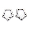 Tarnish Resistant 304 Stainless Steel Star Huggie Hoop Earrings STAS-J033-06P-2