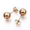 304 Stainless Steel Ball Stud Earrings EJEW-C501-10E-5