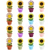 16Pcs 8 Colors Sunflower Flowerpot Food Grade Eco-Friendly Silicone Beads SIL-CJ0001-61-1