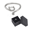 Anti-Tarnish 1Pc Rhodium Plated 925 Sterling Silver Open Cuff Ring Findings FIND-NB0004-89-1