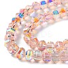 Transparent Electroplate Glass Beads Strands GLAA-Q099-C01-03-1-3