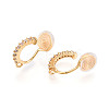 Brass Micro Pave Cubic Zirconia Clip-on Earring Findings KK-N261-122B-G-2