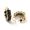 Cubic Zirconia Oval Hoop Earrings EJEW-F298-21G-01-2