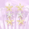 Brass Micro Pave Cubic Zirconia Dangle Stud Earrings EJEW-G471-29B-GP-2