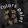 Star Alloy Rhinestone Cabochons MRMJ-WH0075-114-16-1