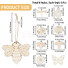 40 Sets 8 Style Unfinished Wood Pendant Decorations WOOD-GF0001-82-2