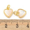 Natural Shell & Brass Heart Charms with Jump Rings KK-P275-09G-3
