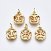 Brass with Natural Sea Shell Charms KK-Q277-021-NF-1