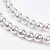 Non-magnetic Synthetic Hematite Bead Strands G-P262-20-6mm-S-1