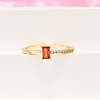 Brass Micro Pave Cubic Zirconia Cuff Rings for Women RJEW-H247-19G-02-3