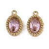 Ion Plating(IP) 304 Stainless Steel Micro Pave Cubic Zirconia Charms STAS-K256-19G-07-1