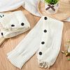 Acrylic Fiber Knit Socks with Button AJEW-WH20080-20A-3