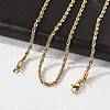 Ion Plating(IP) 304 Stainless Steel Rope Chain Necklaces STAS-M174-009G-2