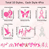 40Pcs 10 Styles Breast Cancer Pink Awareness Ribbon Theme Alloy Enamel Pendants ENAM-SC0005-02-2