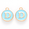 Golden Plated Alloy Enamel Charms X-ENAM-S118-04D-1