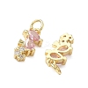 Brass Micro Pave Cubic Zirconia Charms KK-F930-06G-2