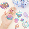 24Pcs 12 Style Ion Plating(IP) 201 Stainless Steel Filigree Big Pendants STAS-DC0005-75-2