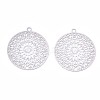 Tarnish Resistant 201 Stainless Steel Filigree Pendants STAS-R102-12P-1