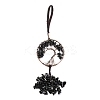 Wire Wrapped Chips Natural Obsidian Big Pendant Decorations HJEW-H057-02B-2
