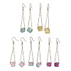 5 Pairs 5 Colors Dyed Natural Quartz Nugget Dangle Earrings EJEW-JE05488-S-1
