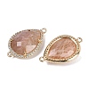 Natural Sunstone Faceted Teardrop Links G-B126-03G-03-2