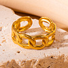 201 Stainless Steel Oval Link Chain Cuff Rings FS-WG16057-42-1