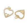 Brass Micro Pave Clear Cubic Zirconia Pendants ZIRC-I367-14G-03-2