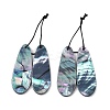 2Pcs Natural Black Lip Shell Pendants FIND-Z079-01E-1