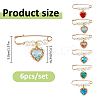 6Pcs Alloy Brooches JEWB-FH00051-2