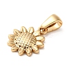 304 Stainless Steel Sunflower Charms STAS-L272-009G-2