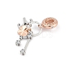 Brass Pendants with Cubic Zirconia European Beads LS-KK-Q015-01C-2