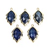 Natural Dyed Lapis Lazuli Faceted Leaf Pendants G-I375-04G-03-1