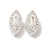 Brass Micro Pave Clear Cubic Zirconia Beads KK-G503-23S-1
