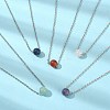 Mixed Gemstone Round Bead Pendant Necklaces NJEW-JN04551-6