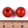 Spray Painted Round Natural Schima Wood Beads WOOD-A018-12mm-07-3