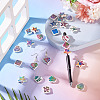 30Pcs 3 Styles Rainbow Iridescent Printed Opaque Acrylic Beads OACR-TA0004-52C-7