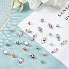48Pcs 8 Colors Evil Eye Alloy Enamel European Beads ENAM-NB0001-50-3