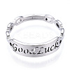 Non-Tarnish 304 Stainless Steel Word Good Luck Adjustable Ring for Women LS-RJEW-T027-13P-3