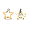 Ion Plating(IP) 304 Stainless Steel Hollow Star Stud Earrings EJEW-C118-06B-1