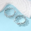 Non-Tarnish Hollow Star 304 Stainless Steel Hoop Earrings for Women STAS-A057-14P-4