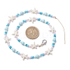 Synthetic Turquoise & Glass Seed Beaded Pendant Decorations HJEW-JM03182-03-3