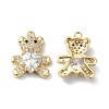 Rack Plating Brass Clear Cubic Zirconia Pendants KK-B072-24G-1