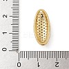 Rack Plating Brass Micro Pave Clear Cubic Zirconia Oval Connector Charms KK-A234-016G-3