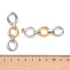 304 Stainless Steel Two Tone Oval Dangle Stud Earrings EJEW-P326-01G-3