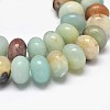 Rondelle Natural Flower Amazonite Beads Strands G-K094-10x6mm-A-1