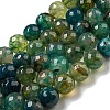 Faceted Natural Dragon Veins Agate Beads Strands G-F447-12mm-P04-2