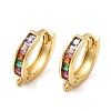 Rack Plating Brass Pave Colorful Cubic Zirconia Hoop Earrings Findings KK-Q781-06G-1