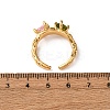 Brass Micro Pave Cubic Zirconia Cuff Rings for Women RJEW-F191-01G-01-5