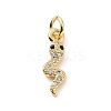 Brass Micro Pave Cubic Zirconia Charms KK-C012-27G-1