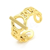 304 Stainless Steel Buckle Shape Open Cuff Ring RJEW-G321-12G-1